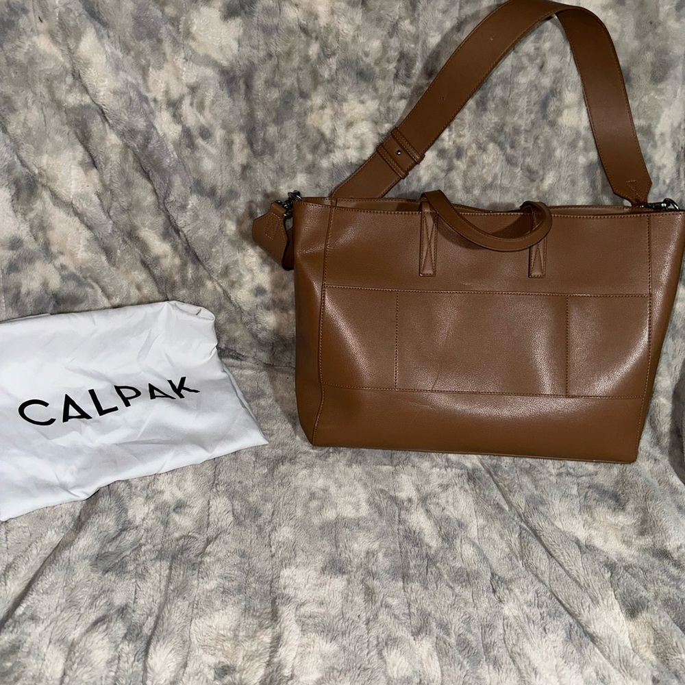 Calpak Haven Laptop Tote Bag in Toffee